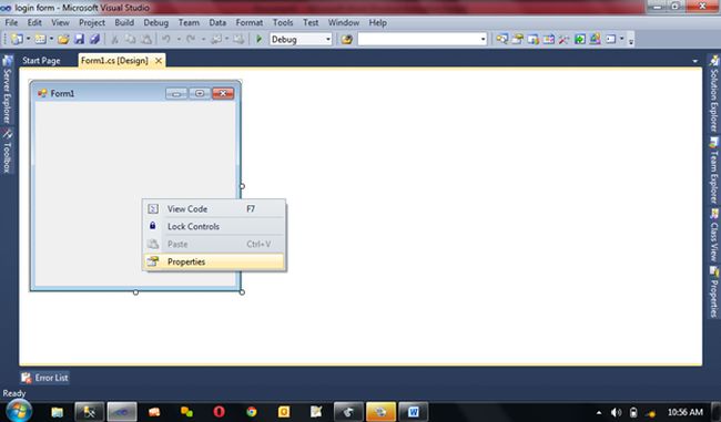 window form preporty